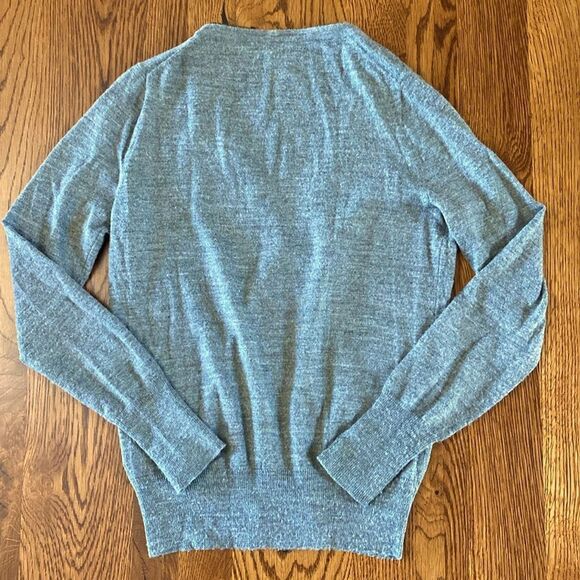 J. CREW S Y2K Gray Soft Knit Wool Blend Grandpa Zip Cardigan Sweater Academia - Picture 14 of 15